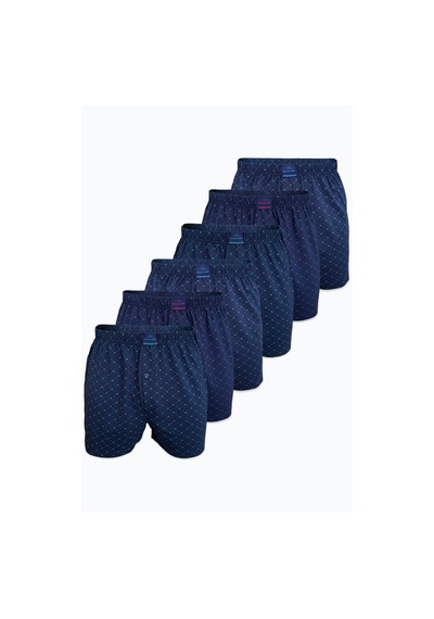 Malabadi Erkek 6 Lı Lacivert Premium Collection Desenli Geniş Kalıp Modal Boxer 6m254 Lacivert