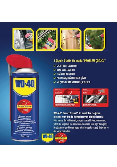 Mey İthalat Wd 40 Smart Straw Pas Sökücü Yağlayıcı 350 Ml