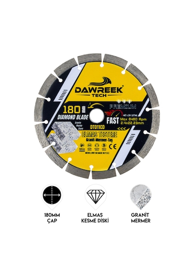 Dawreek Dt011cd 180mm Premium Segmentli Turbo Elmas Testere Granit-mermer-taş