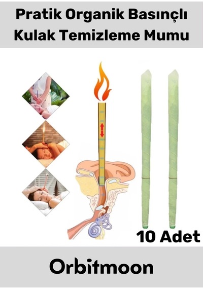 Premium Seri Kulak İçi Kir Temizleme Hava Basınçlı Doğal Aromaterapi Mumu 10 Adet