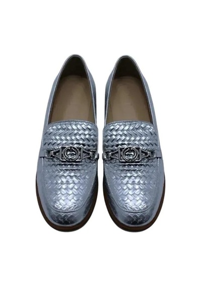 Poletto Hakiki Deri Gumus Loafer Düz 04 2016 80-62 GÜMÜŞ