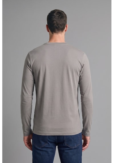 Defacto %100 Pamuk Regular Fit Bisiklet Yaka Kontrast Detaylı Uzun Kollu Basic Tişört H8358ax26augr206 Gri-gr206