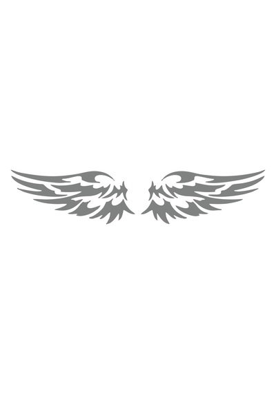 Çift Kanat Oto Logo Sticker 17x17 Cm Gri