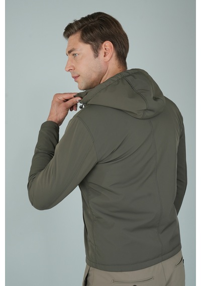 Bisse Deri Detaylı Regular Fit Erkek Haki Mont Mnt24k24002 D49 Haki