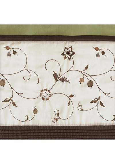 Serene Nakış Oda-koyu Saçaklı Pencere İşlem Çubuğu Cep/arka Sekme Kısa Drape, 127 X 45 Cm, Yeşil Çok renkli