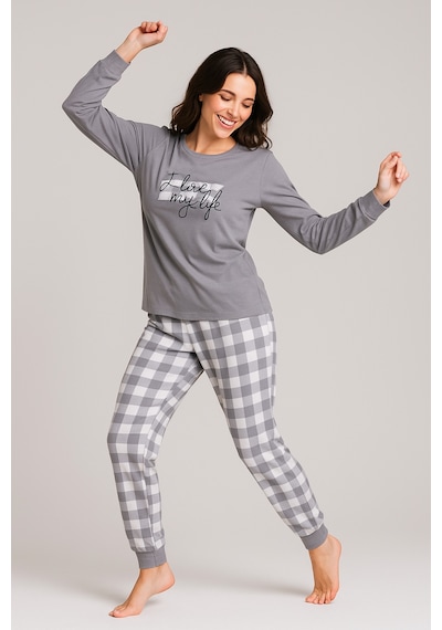 Mutlu City Kadın Yumuşak Doku Termal Pijama Takımı 42050 Gri