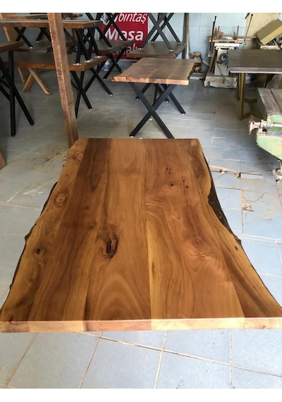 Bintaşmobilya Ceviz Ağacı Kütük Masa Üstü Tablası 120X80.Cm