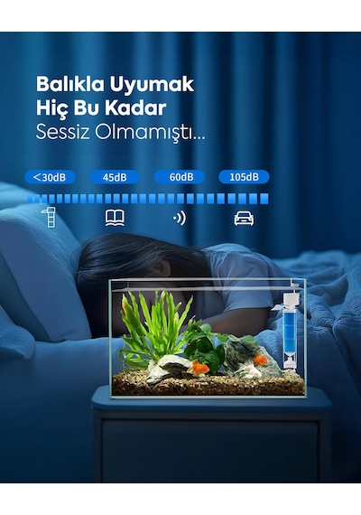 Jingye Jy-5100f Beyaz Şeffaf Gövdeli Akvaryum İç Filtresi 6w 500l/h - Modern Ve Sessiz Filtrasyon