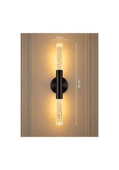 Mylüx Umut Kabarcıklı Aplik Siyah 220v Elektrikli Led 35 Cm Modern Dekoratif Duvar Aydınlatma Siyah Siyah