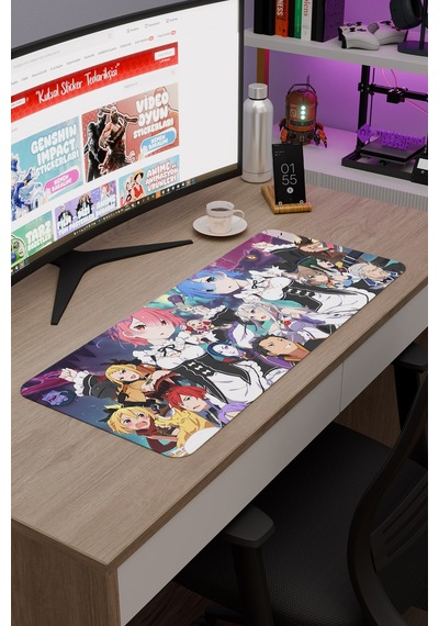 Re Zero Kaymaz Dikişli Kauçuk Oyuncu Mousepad V4 - 70x30 Xl Gaming Mouse Pad Fare Altlığı