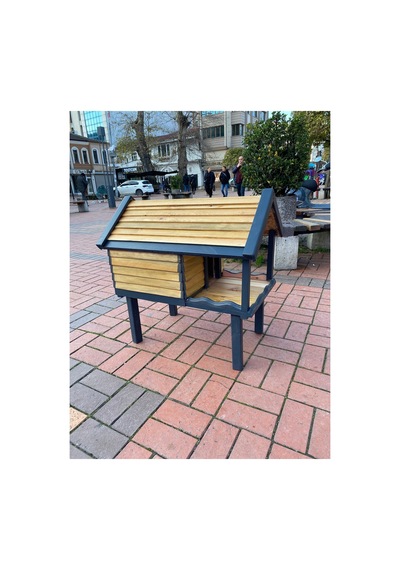 Kedi Evi Kedi Yuvası Özel Tasarım %100 Korunaklı İç Ve Dış Mekan 70x45cm Ayaklar Hariç