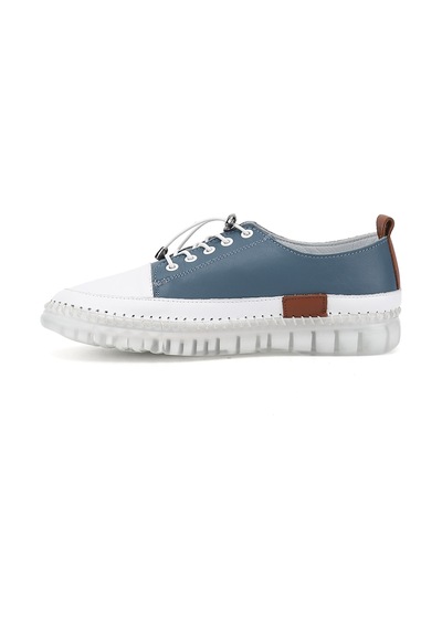 Diğer Kadın Mavi Bağcıklı Hakiki Deri Sneaker Ddza80742321 mavi