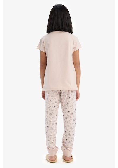 DeFacto Kız Çocuk Pijama Takımı Baskılı Kısa Kollu Üst Beli Lastikli Uzun Alt E0542A825SMPN447 Pembe DeFacto Kız Çocuk Pijama Takımı Baskılı Kısa Kollu Üst Beli Lastikli Uzun Alt E0542A825SMPN447 Pembe