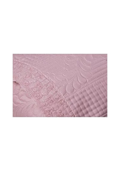 Bir Aksesuar Çift Kişilik Yatak Örtüsü Pudra Renkli Polyester Kumaş Düz Tema İle Şık Tasarım