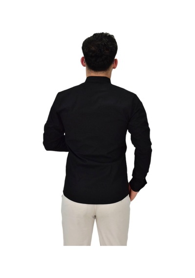Erkek Spor Likralı Gömlek Bgl-st04343 Siyah