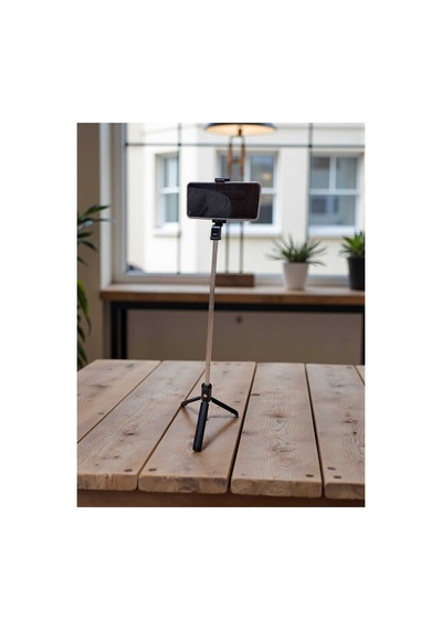 Sabitlenebilir Cep Telefon Tutucu Ayarlanabilir Taşınabilir 3 Ayaklı Tripod Selfie Çubuğu Siyah - 827479309 Siyah
