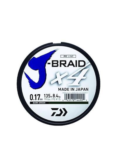 Daiwa J-Braid 4 Kat 135Mt Koyu Yeşil Örgü Ip Misina # 0,07 Mm
