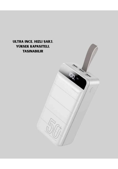 50000mah Yüksek Kapasiteli Powerbank Hızlı Şarj Ve Led Ekranlı Açık