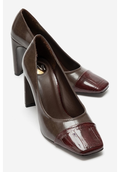Luvi Shoes Bans Bordo Kahverengi Kadın Topuklu Ayakkabı