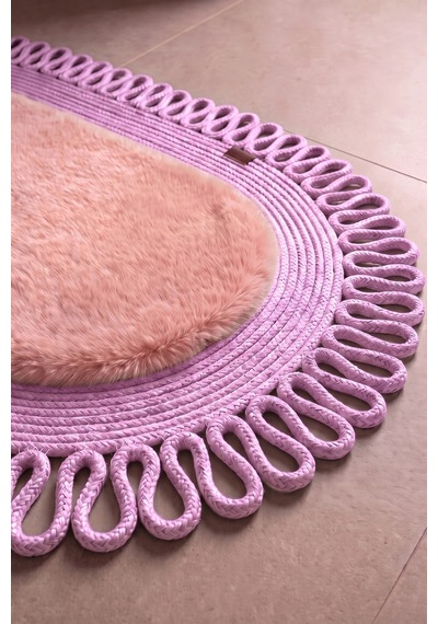 Banyo Paspası Takımı 60x100+40x60 Cm Dış Trikot Pembe & Pembe