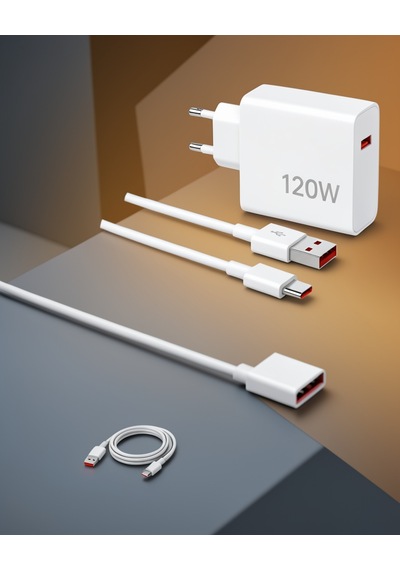 120w Hızlı Şarj Adaptörü Type-c Kablo Dahil