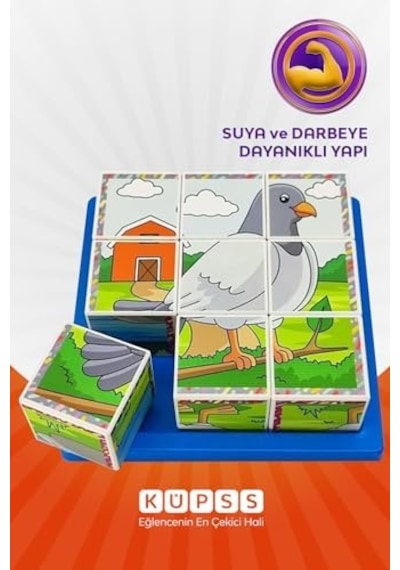 Uçan Hayvanlar 3d Puzzle - 9 Küp 6 Yapboz
