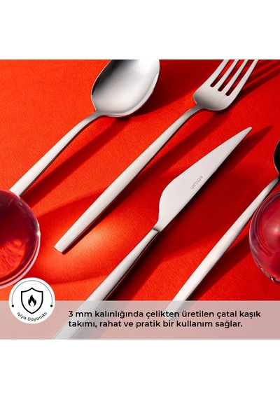 Emsan Evelyn 84 Parça 12 Kişilik Çatal Kaşık Bıçak Takımı Çelik