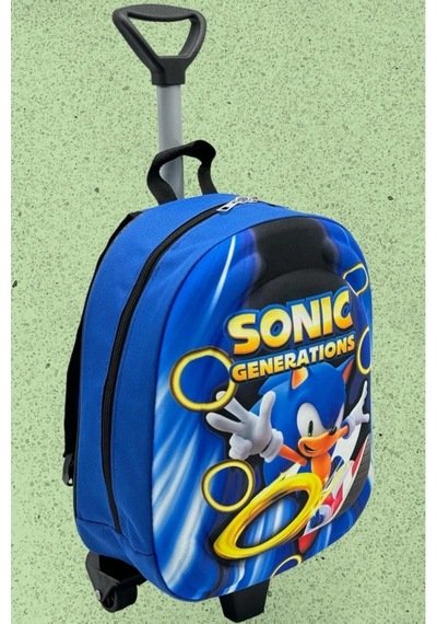 Tezzgelsin Kirpi Sonic 3d Baskılı Çekçekli Anaokulu Kreş 2-6 Yaş Sırt Çantası Ve Okul Çantası Çok  Renkli