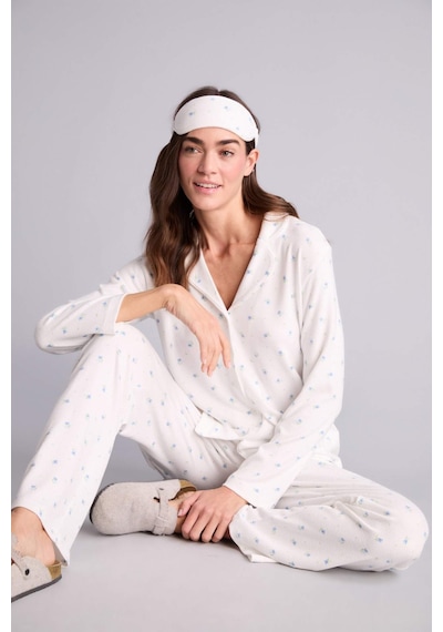 Defacto Çiçekli Pijama Takımı Üst Alt H1801AX26SP