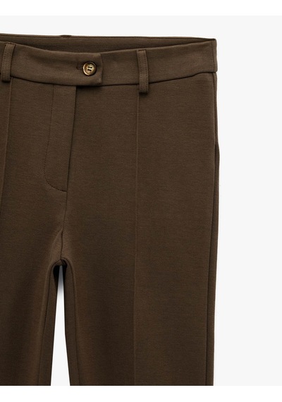 Koton Slim Fit Pamuklu Kahverengi Kadın Tayt 6wal40137ık Kahverengi
