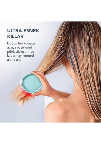 Flıp Play Advanced Led Saç Fırçası Kırmızı, Mavi Ve Yeşil Işık Modlarına Sahip 3 Ü 1 Arada Bakım Aracı, Sağlıklı Görünen Saç Ve Saç Derisini Destekler - Ice Ice Baby