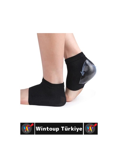 Ergonomik Konforlu Kaymaz  Azaltan Esnek Silikon Çok Şık Unisex Nemlendirici Topuk Çorabı 2 Çift Standart