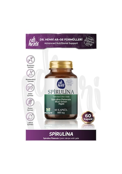 Dr. Henri Spirulina İçeren Takviye Edici Gıda 660 Mg 60 Kapsül