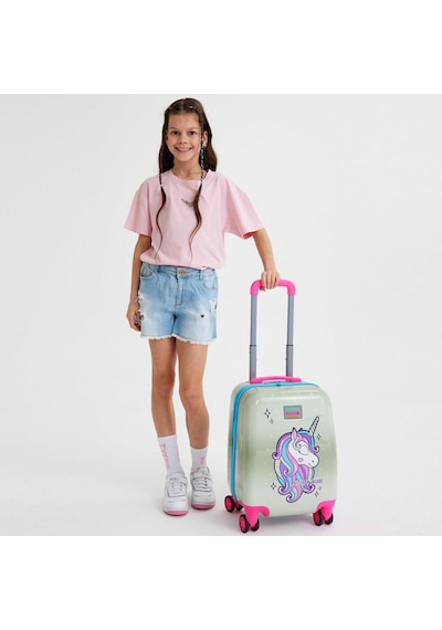Coral High Kids Pembe Gümüş Unicorn Desenli Çocuk Valizi 16728