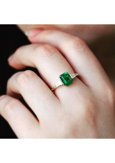 Davos Green Topaz Doğaltaş Pırlanta Evlilik Teklif Yüzüğü Ak-1149