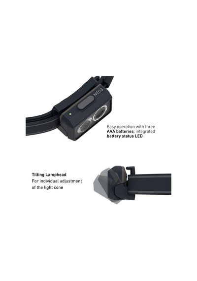 Ledlenser Neo3 Kafa Feneri - Gri Acı Kahverengi