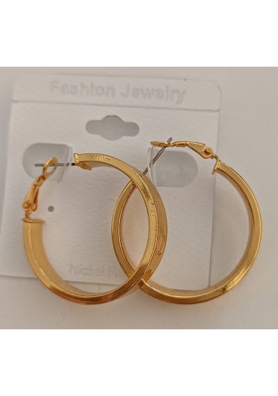 Halka Detay Gold Renk Büyük Boy Çelik Küpe Modern Şık Tasarım Günlük Kullanım çok renkli
