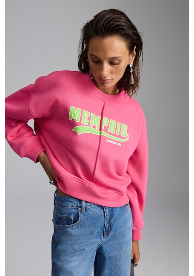 Grımelange Daleska Kadın Şehir Temalı Baskı Detaylı Yumuşak Organik Pamuk Şardonlu Regular Pembe Sweatshirt Grımelange Daleska Kadın Şehir Temalı Baskı Detaylı Yumuşak Organik Pamuk Şardonlu Regular Pembe Sweatshirt