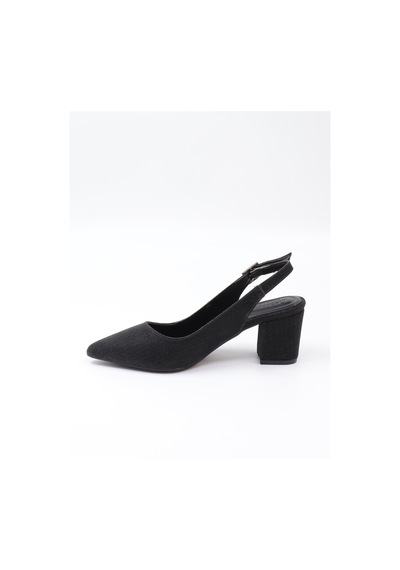 Nesilshoes Nesil Shoes Özma 7004-1 Siyah Simli Kadın Sandalet