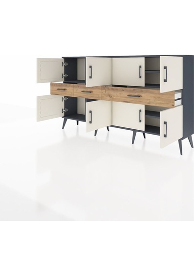 Arges Konsol 5 Raflı 3 Çekmeceli 8 Kapaklı 176x30x99 Antrasit-aytaşı/çam Aytası/atlas Çam - Antrasıt Arges Konsol 5 Raflı 3 Çekmeceli 8 Kapaklı 176x30x99 Antrasit-aytaşı/çam Aytası/atlas Çam - Antrasıt