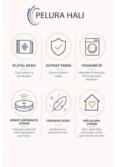 Modern Dijital Baskılı Halı Makinede Yıkanabilir Kaymaz Taban Oturma Odası Salon Ve Yolluk Halı Antrasit