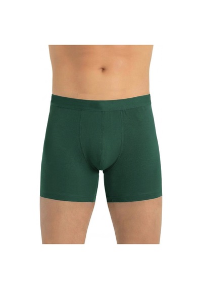 Just Inner Erkek Tekli Modal Pamuklu Boxer Uzun Paça İnce Bel Lastikli Nefes Alan Doku 135011 Yeşil