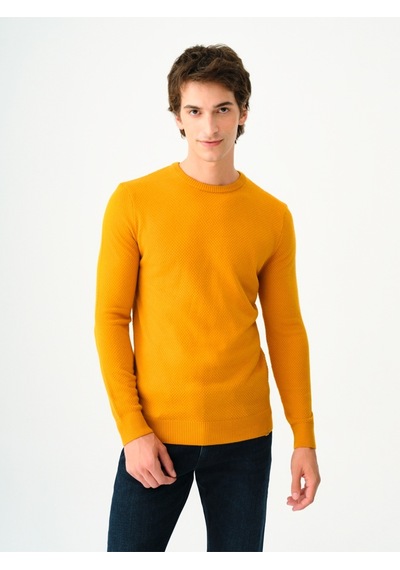 Lf2030179 Erkek Kazak Mustard Mustard