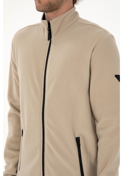 U.S. Polo Assn. Erkek Regular Fit Koyu Bej Polar Örme Hırka 50313779-VR088