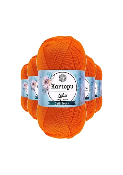 5 Adet Lotus Bikini Büstiyer Bluz Örgü İpi K273 Turuncu