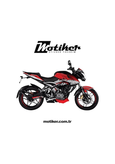 Bajaj Ns200 Red Shark Sticker Etiket Kaplama Modeli