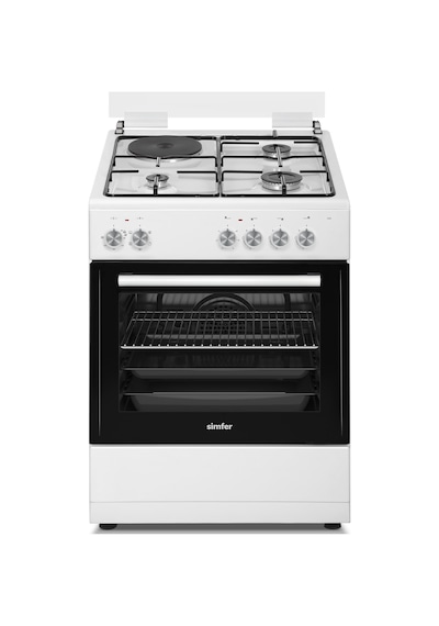 Simfer 1242 Tam Boy Fırın 3G+1E Hotplate Turbo 6 Fonksiyon Beyaz