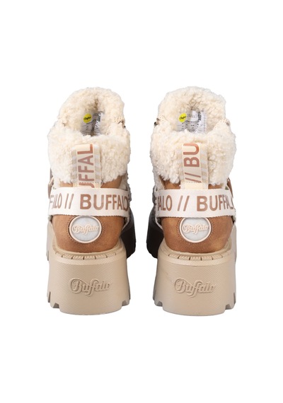 Bot Kadın 1622594 Buffalo Aspen Com Mıd Warm - Vegan Nubuck/fur - Beige/cognac Çok Renkli