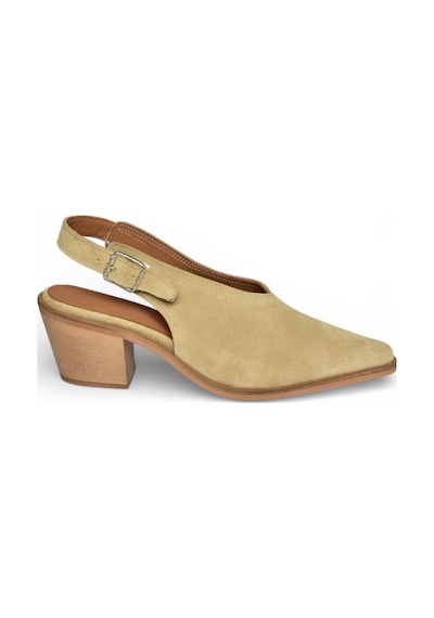Fox Shoes Y654300202 Bej Hakiki Deri Süet Alçak Topuklu Western Ayakkabı Bej