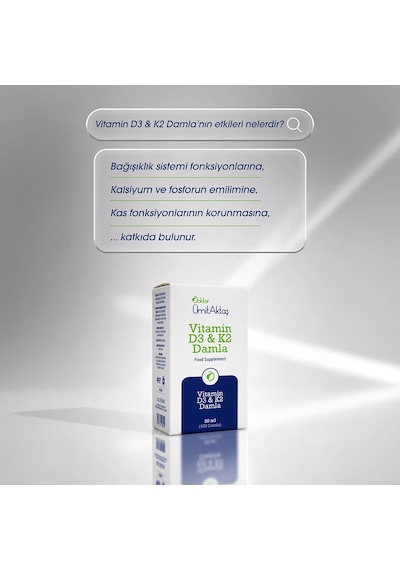 Dr. Ümit Aktaş Vitamin D3 & K2 Damla 20 ML
